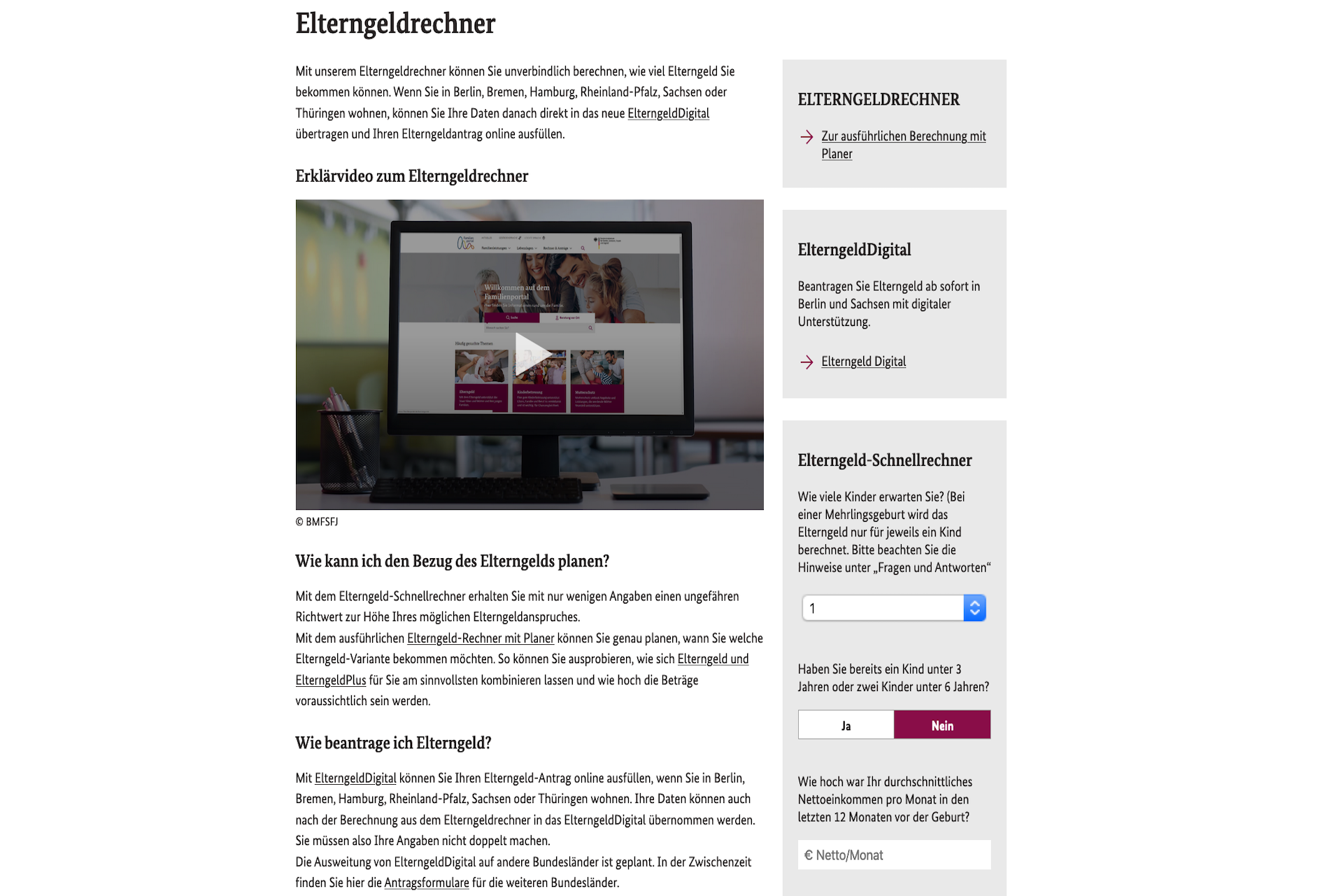 Elterngeldrechner Mit Planer Elterngeldplus 2019 12 04